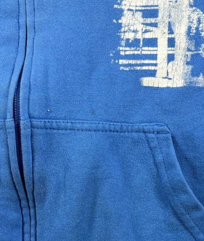 Vintage Oakley Software Hoodie Mens L Blue Graphic Full Zip Skull