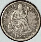 1887 Seated Liberty Dime VF Condition