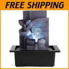 Quiet Tabletop Water Fountain with LED Light - Perfect for Meditation Spaces