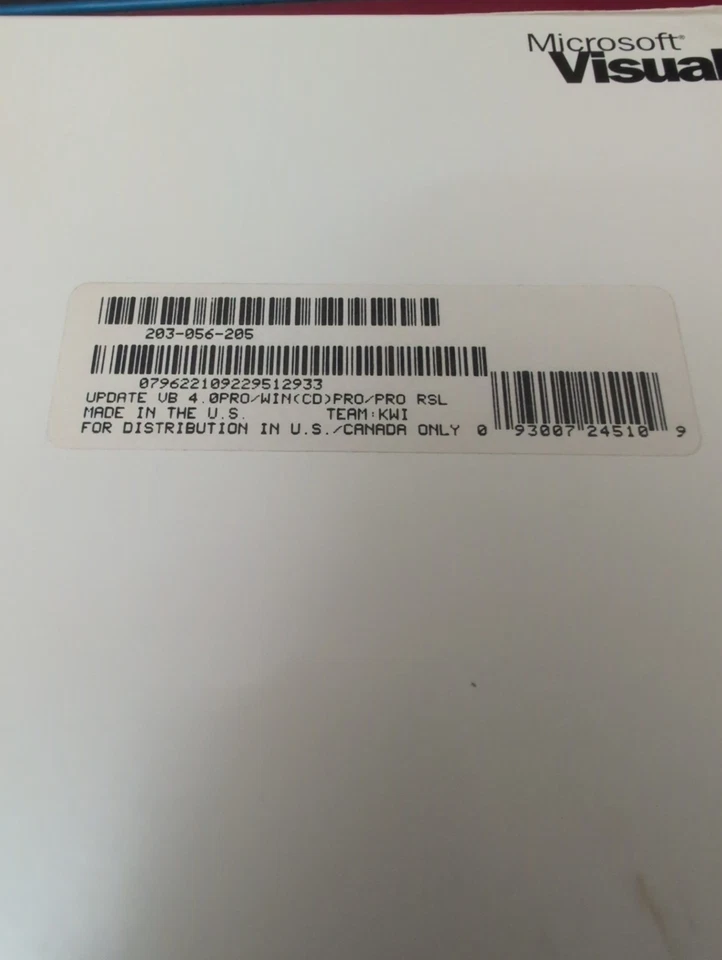 Microsoft Visual Basic Professional Edition Versión 4.0 + Control Pack 1.0 3.5" Foto 3 de 4
