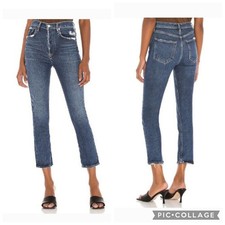 AGOLDE Riley High Rise Straight Crop Jeans Pastime Wash Distressed Size 29