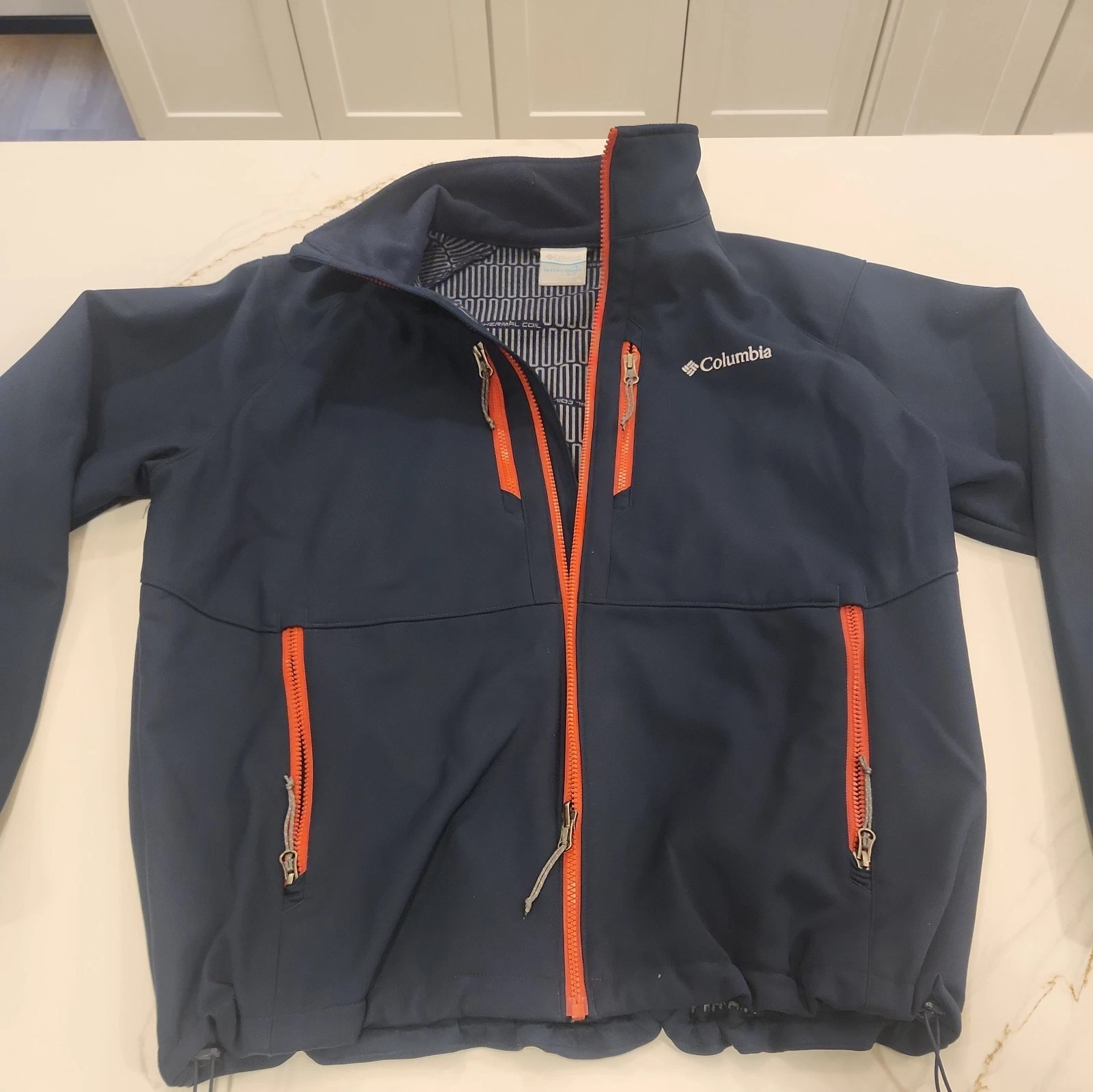 Columbia Blue Thermal Coil Softshell Mens Jacket XL