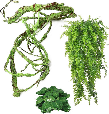 3 PCS Reptile Vines  Flexible Bendable Jungle Climbing Vine Terrarium Plastic Pl