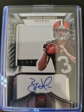 BRANDON WEEDEN 2012 Crown Royale Dual AUTO RC Jersey Prime PATCH SP #/249 Browns