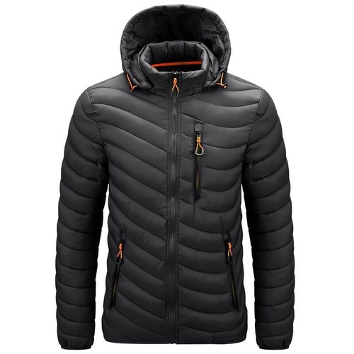 Herren Solide Freizeitjacken Outdoor Winddicht Kapuze Mäntel Winterjacken für Männer - Bild 13 von 24