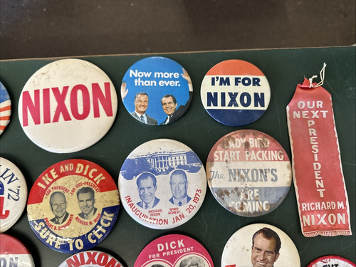 Large Lot RICHARD NIXON Ribbon PRESIDENT campaign pin pinback button political - Picture 4 of 24