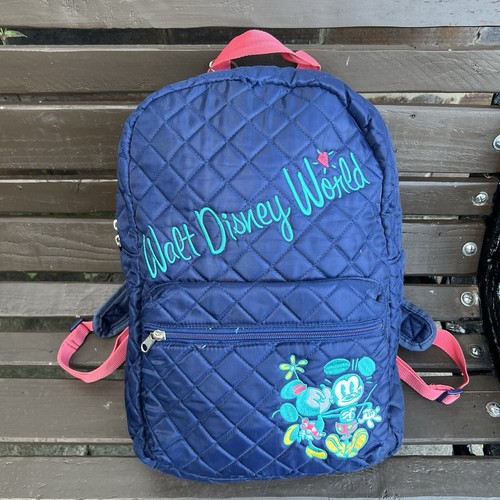 Walt Disney World Parks gesteppter Mickey & Minnie Mouse bestickter Rucksack Tasche - Bild 1 von 23