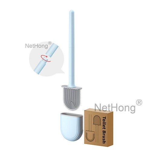 Silicone Toilet Brush Adhesive Wall Toilet Brush Holder Soft Bathroom Cleaning - Picture 6 of 27