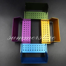 Dental Bur Burs Holder Block Disinfection Box Aluminium Autoclave 30 Holes