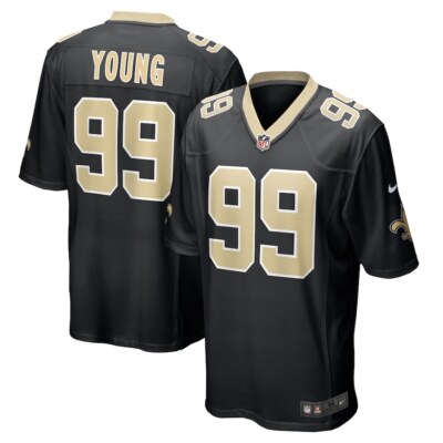 New Orleans Saints Chase Young #99 Nike Black 2025 Official NFL Game Jersey 