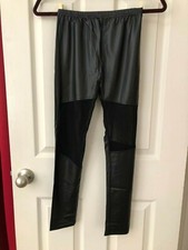 Women Leather Pants PU Stretchy Hip Push Up Skinny Tight High Waist Leggings S-M