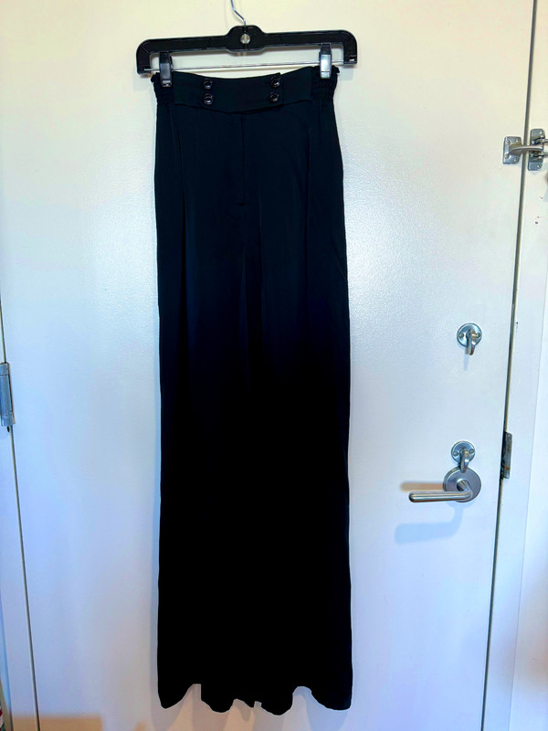 Betsey Johnson Wide leg cuff tuxedo pants