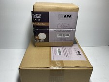 Ilyapa White Gold Rim Plastic Dinner Party Plates 50 Packs 9 6 50 Pack