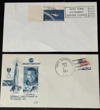 2 Nasa Project Mercury - Gordon Cooper  Postal Covers