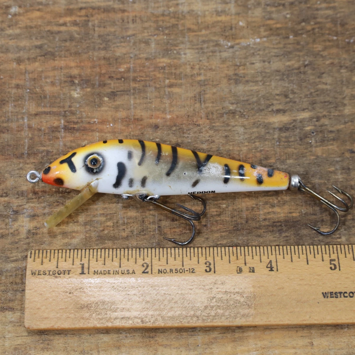 1960s Vtg Heddon Tiger #1030 TG 1/2oz Top Water Crankbait Fishing Lure