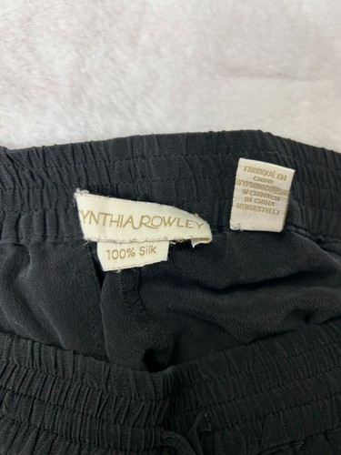 Pantaloni cargo Cynthia Rowley neri 100% seta con coulisse da donna taglia US 4 - Foto 6 di 9