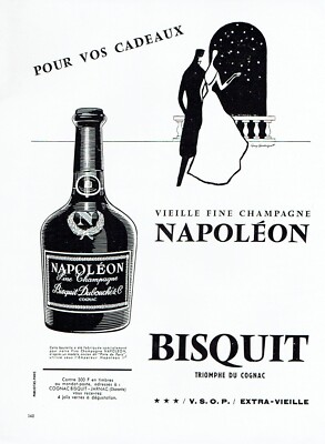 advertising 0223 1957 cognac bisquit Dubouché Napoleon fine champagne