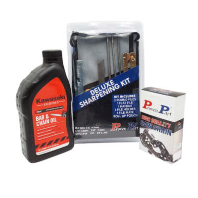 Proven Part 20'' Chain 3687-005-0081 Bar .325'' .050'' 81DL, 1 Qt Chain Oil, Files