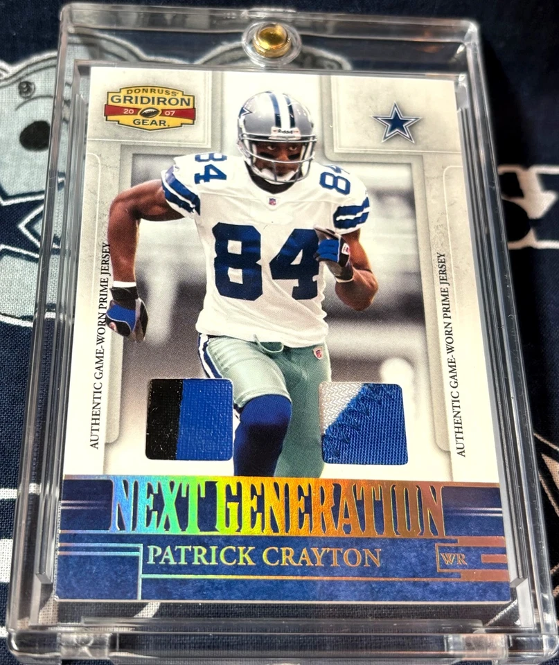 2007 GIRDIRON GEAR Dallas Cowboys PATRICK CRAYTON 2c DUAL Game JERSEY Patch /50 - Image 2 of 4