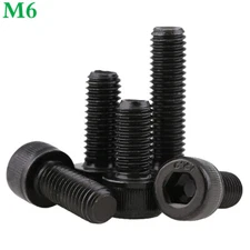 M6 x 1.0 Black 12.9 Alloy Steel Socket Head Cap Screws Allen Hex Bolts DIN 912