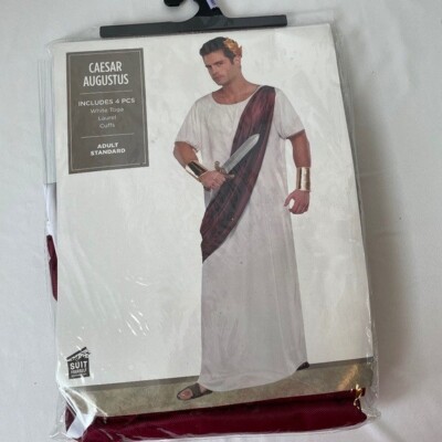 Caesar Ceasar Augustus Toga Costume Adult Halloween One Size Gown Sash Cosplay