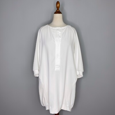 Marella White Crepe Cocoon Mini Dress Size 2 $320 IT Size 38 Minimalist