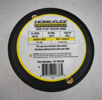 Home-Flex Underground 14 AWG High Flex Trace Wire Spool 14 Gauge 100' 18-TW100