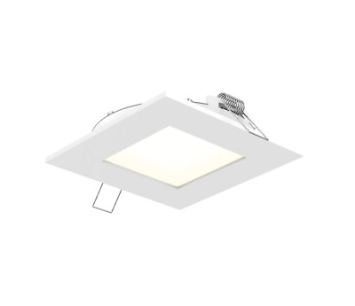 DALS Lighting Excel LED Canless Recessed Fixture w/4-1/2'' Square Trims, White