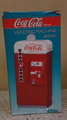 Coca Cola vending machine bank..1995..sturdy die castNIB