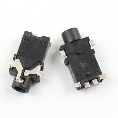 5Pcs PJ227 Female Audio Connector 2.5mm 6 Pin 6P SMT SMD Headphone Phone Jack