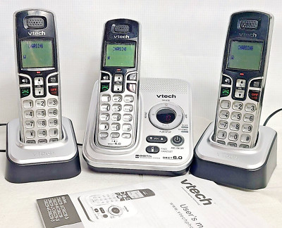 Vtech Model CS6529-3 Caller ID Handset 3 Cordless Phone Digital Answering System