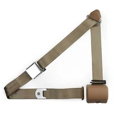 RetroBelt Tan Aviation Shoulder Belt - Front Seat Classic Seatbelt Safety