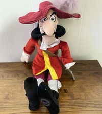 Disney Store 20" CAPTAIN HOOK Plush Stuffed Toy Peter Pan Pirate Character Doll