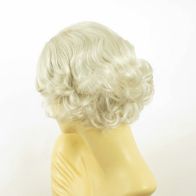 Perruque Courte Bouclée Blanche Pour Femme – Modèle Valentia 60 – Synthétique, Neuve Avec étiquettes