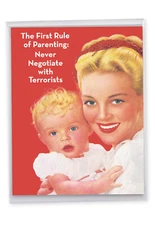 1 Jumbo Funny Mother's Day Greeting Card -  First Rule of Parenting   J0230
