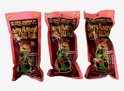 3X Pouches Alamo Chamoy Cherry Three Big Tex Dill Pickle Jumbo Flavored