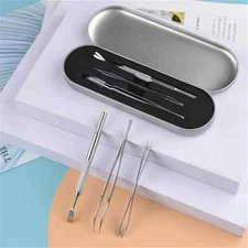 Quality Stainless Steel Pet Flea Remover Tool Scratching Hook Tweezers Clips Set