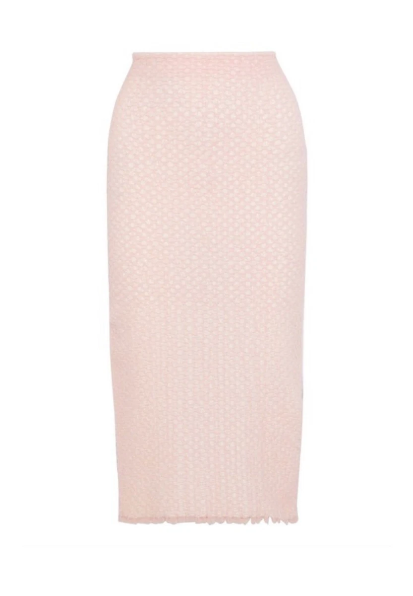 Proenza Schouler 1 350 New Cloque Tulle Knit Baby Pink Pencil Skirt Small