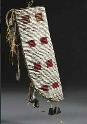#ad Indian Beaded Cover Native American Sioux Handmade Knife Sheath $69.00