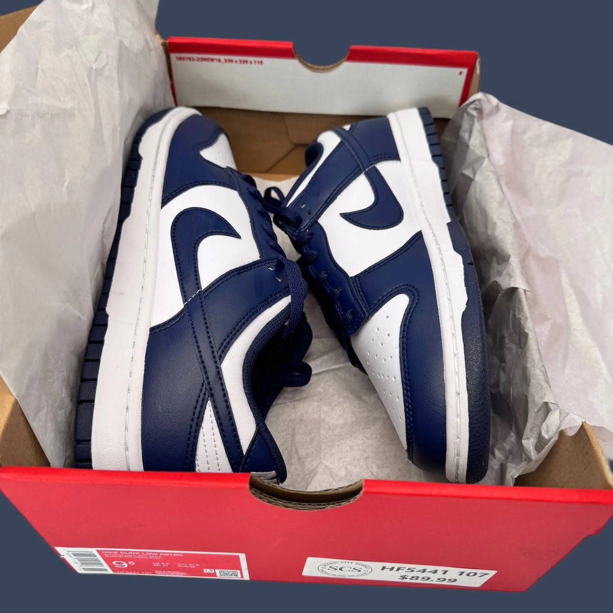 Nike Dunk Low Retro White Midnight Navy HF5441-107 | eBay