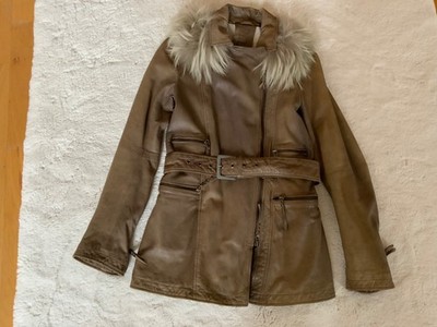 Leder Jacke Damen Marke : GMS-75 Gr.38 Farbe Beige in Top Zustand