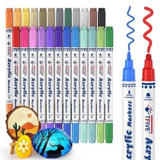 Acrylic Paint Markers Dual Tip 24 Colors Dot ...