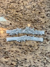 NWOT Light Blue Something Blue Lace Faux Pearl Bridal Wedding Garter Set