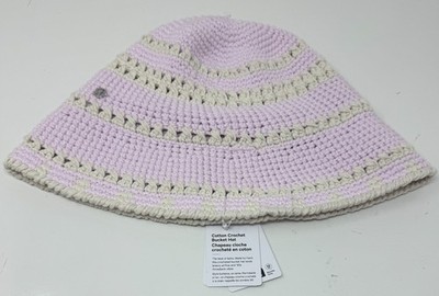 Lululemon Size M/L  Cotton Crochet Bucket Hat, Pink  Light Ivory