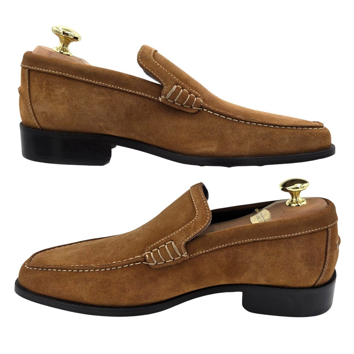 NEW Donald J. Pliner Italy Camel Tan Sport Suede Loafers  display picture 2