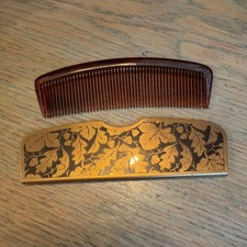 Vintage 4 Comb w/ Gold Leaf Sleeve Unmarked