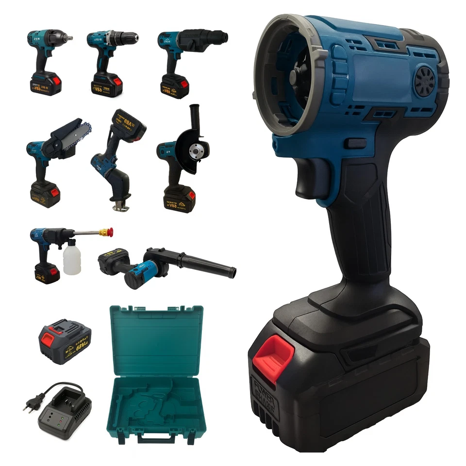 Avvitatore Trapano 8 in 1 a Batteria + valigetta kit e attrezzi da lavoro 68V
