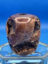 Hand Turned And Polished Burl Wood Vase 4  Tall 3.5  Wide Beautiful