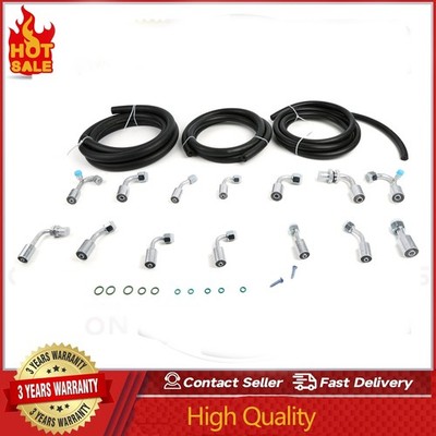 Universal A/C Air Conditioning Ext Length Hoses & Fittings & O-rings Kit USA