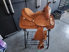 Western Saddle Barrel Racing Horse Pleasure Trail Floral Tooled Leather Tack Set